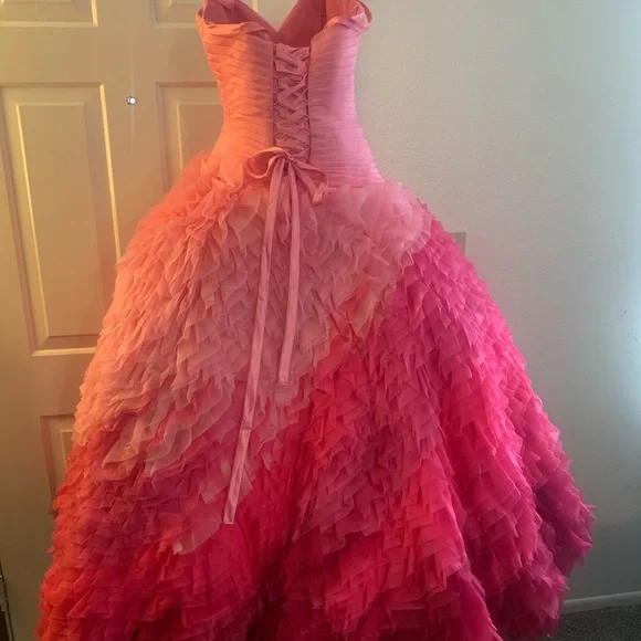 Stunning Pink Ombre Gown with Embellished Bodice - Picture 5 of 8